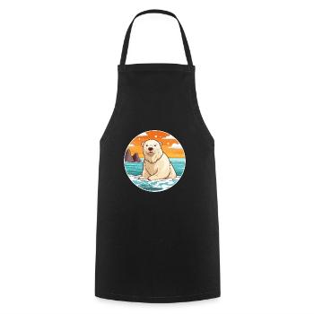Ours polaire aquarelle dessin animé Kawaii Clipart animal de compagnie - Tablier de cuisine - noir - Devant - AI Model Male 185 dark (185cm)