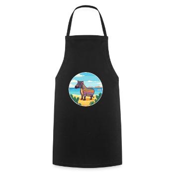Tapir Watercolor Cartoon Kawaii Clipart Animal - Cooking Apron - black - Front - AI Model Male 185 dark (185cm)