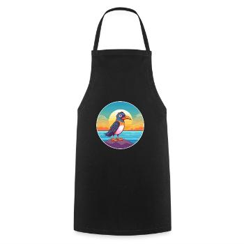 Bird Watercolor Cartoon Kawaii Clipart Animal - Cooking Apron - black - Front - AI Model Male 185 dark (185cm)