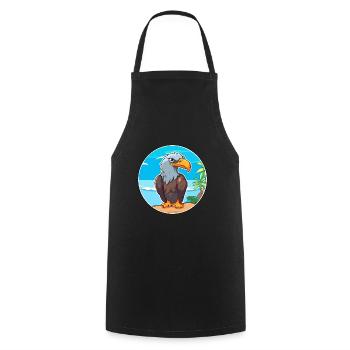 Eagle Watercolor Cartoon Kawaii Clipart Animal - Cooking Apron - black - Front - AI Model Male 185 dark (185cm)