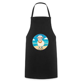 Schaf Aquarell Cartoon Kawaii Clipart Tier - Kochschürze - Schwarz - Vorne - AI Model Male 185 dark (185cm)