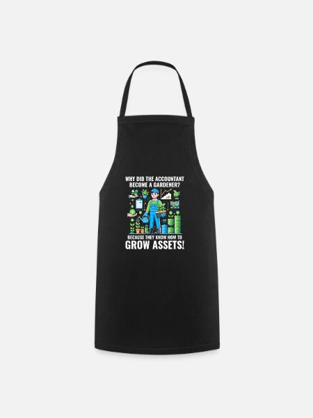 Accountant Turned Gardener's Financial Garden - Cooking Apron - black