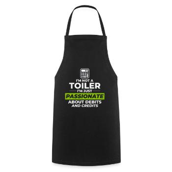 Passionate Accountant Debits Credits Funny Humor - Cooking Apron - black - Front - AI Model Male 185 dark (185cm)