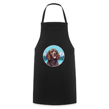 American Water Spaniel Hunderasse Cartoon Kawaii Wa - Kochschürze - Schwarz - Vorne - AI Model Male 185 dark (185cm)