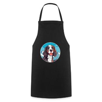 Österreichischer Brandlbracke Hunderasse Cartoon Kawaii Wat - Kochschürze - Schwarz - Vorne - AI Model Male 185 dark (185cm)