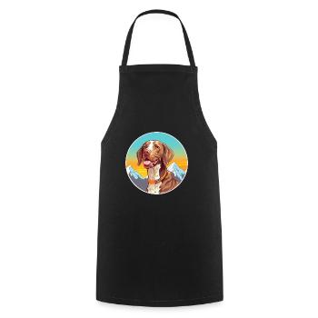 Chien d’arrêt belge race Cartoon Kawaii Watercolo - Tablier de cuisine - noir - Devant - AI Model Male 185 dark (185cm)