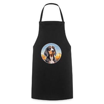 Bluetick Coonhound Dog Breed Cartoon Kawaii Waterc - Cooking Apron - black - Front - AI Model Male 185 dark (185cm)