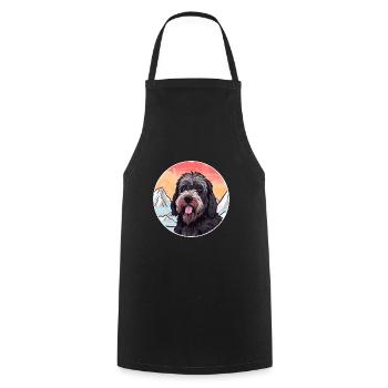 Terrier Russe Noir Race De Chien Cartoon Kawaii Wat - Tablier de cuisine - noir - Devant - AI Model Male 185 dark (185cm)