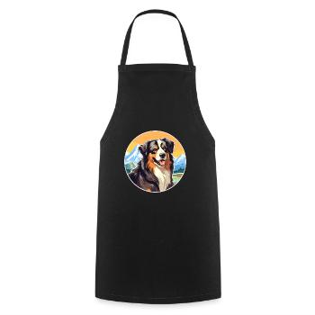 Bohemian Shepherd Dog Breed Cartoon Kawaii Waterco - Cooking Apron - black - Front - AI Model Male 185 dark (185cm)
