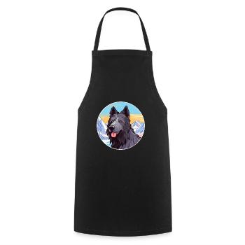 Chien de berger belge race de chien Cartoon Kawaii Watercol - Tablier de cuisine - noir - Devant - AI Model Male 185 dark (185cm)