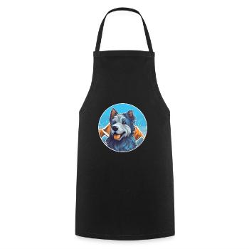 Bleu De Gascogne Chien Race Cartoon Kawaii Watercol - Tablier de cuisine - noir - Devant - AI Model Male 185 dark (185cm)