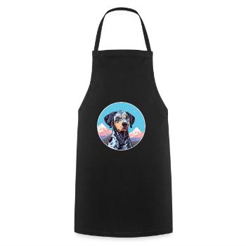 Catahoula Leopard Hund Rasse Cartoon Kawaii Waterco - Kochschürze - Schwarz - Vorne - AI Model Male 185 dark (185cm)