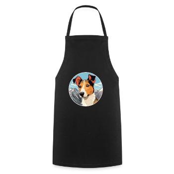 Chilenischer Foxterrier Hunderasse Karikatur Kawaii Wasser - Kochschürze - Schwarz - Vorne - AI Model Male 185 dark (185cm)