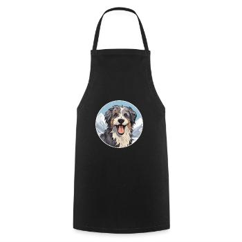 Chien de berger croate race de chien dessin animé Kawaii Waterco - Tablier de cuisine - noir - Devant - AI Model Male 185 dark (185cm)