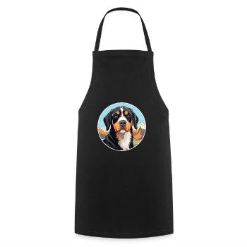 Entlebucher Mountain Dog Breed Cartoon Kawaii Wate - Tablier de cuisine - noir - Devant - AI Model Male 185 dark (185cm)
