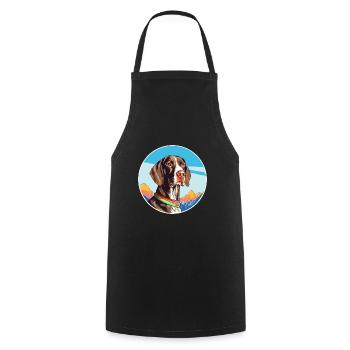 Français Gascogne Pointer chien race Cartoon Kawaii Wa - Tablier de cuisine - noir - Devant - AI Model Male 185 dark (185cm)