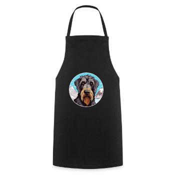 Giant Schnauzer Dog Breed Cartoon Kawaii Watercolo - Cooking Apron - black - Front - AI Model Male 185 dark (185cm)
