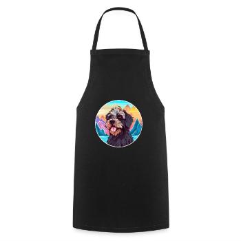 Griffon Nivernais race de chien dessin animé kawaii Waterco - Tablier de cuisine - noir - Devant - AI Model Male 185 dark (185cm)