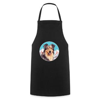 Kuchi Afghan Shepard chien race Cartoon Kawaii Wate - Tablier de cuisine - noir - Devant - AI Model Male 185 dark (185cm)