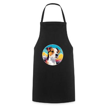 Parson Russell Terrier Hunderasse Cartoon Kawaii Wa - Kochschürze - Schwarz - Vorne - AI Model Male 185 dark (185cm)