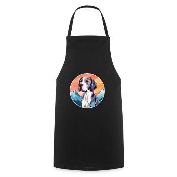 Pointer chien race dessin animé Kawaii aquarelle - Tablier de cuisine - noir - Devant - AI Model Male 185 dark (185cm)