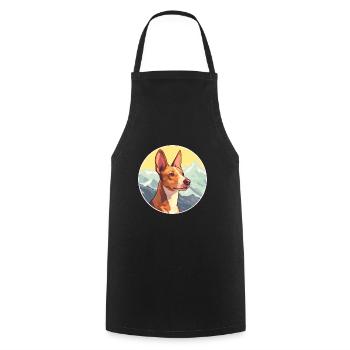 Podenco Ibicenco Race De Chien Cartoon Kawaii Watercol - Tablier de cuisine - noir - Devant - AI Model Male 185 dark (185cm)