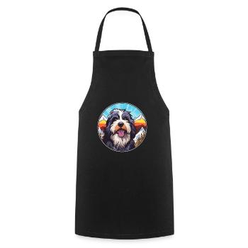 Chien de berger portugais race de chien dessin animé kawaii eau - Tablier de cuisine - noir - Devant - AI Model Male 185 dark (185cm)