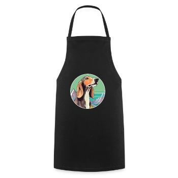 Saluki Dog Breed Cartoon Kawaii Watercolor - Cooking Apron - black - Front - AI Model Male 185 dark (185cm)