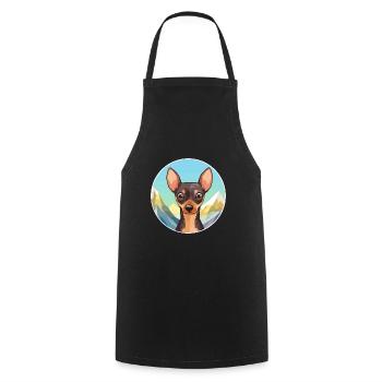 Russe Toy Terrier Chien Race Cartoon Kawaii Eau - Tablier de cuisine - noir - Devant - AI Model Male 185 dark (185cm)