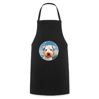 Pumi Hunderasse Karikatur Kawaii Aquarell - Kochschürze - Schwarz - Vorne - AI Model Male 185 dark (185cm)