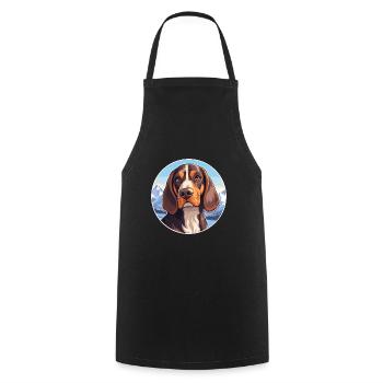 Southern Hound Dog Breed Cartoon Kawaii Watercolor - Cooking Apron - black - Front - AI Model Male 185 dark (185cm)