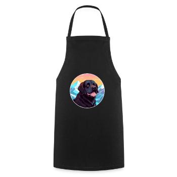 Seskar phoque chien race dessin animé Kawaii aquarelle - Tablier de cuisine - noir - Devant - AI Model Male 185 dark (185cm)