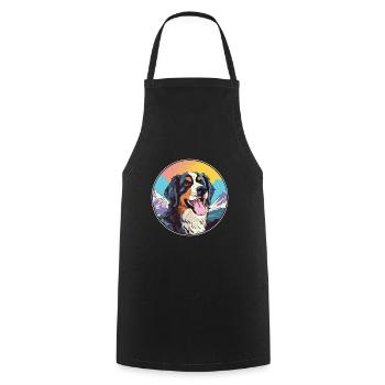 Slovensky Kopov Dog Breed Cartoon Kawaii Watercolo - Cooking Apron - black - Front - AI Model Male 185 dark (185cm)