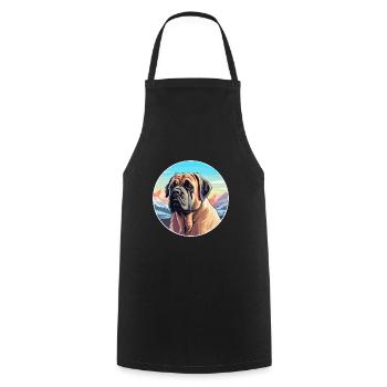 Transmontano Mastiff chien race dessin animé kawaii Wate - Tablier de cuisine - noir - Devant - AI Model Male 185 dark (185cm)