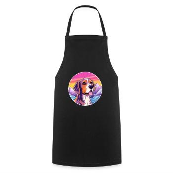 Chien de chasse andalou race de chien dessin animé Kawaii Watercol - Tablier de cuisine - noir - Devant - AI Model Male 185 dark (185cm)