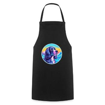 Épagneul Picard bleu race chien dessin animé Kawaii Wate - Tablier de cuisine - noir - Devant - AI Model Male 185 dark (185cm)