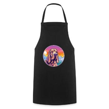 Bloodhound chien race dessin animé Kawaii aquarelle - Tablier de cuisine - noir - Devant - AI Model Male 185 dark (185cm)