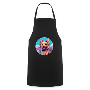 Australian Terrier Dog Breed Cartoon Kawaii Waterc - Cooking Apron - black - Front - AI Model Male 185 dark (185cm)
