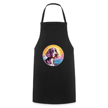 Auvergne Pointer Dog Breed Cartoon Kawaii Watercol - Cooking Apron - black - Front - AI Model Male 185 dark (185cm)