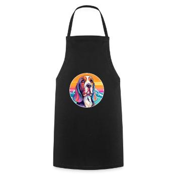 Basset Artesien Normand Dog Breed Cartoon Kawaii W - Cooking Apron - black - Front - AI Model Male 185 dark (185cm)