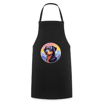 Beauceron chien race dessin animé Kawaii aquarelle - Tablier de cuisine - noir - Devant - AI Model Male 185 dark (185cm)