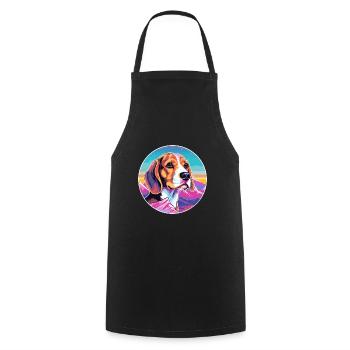 Beagle Kleiner Dufthund Hund Rasse Cartoon Kawaii - Kochschürze - Schwarz - Vorne - AI Model Male 185 dark (185cm)