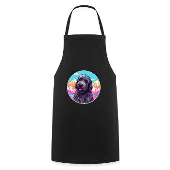 Terrier Russe Noir Race De Chien Cartoon Kawaii Wat - Tablier de cuisine - noir - Devant - AI Model Male 185 dark (185cm)
