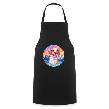Braque Du Bourbonnais Hunderasse Cartoon Kawaii Wat - Kochschürze - Schwarz - Vorne - AI Model Male 185 dark (185cm)