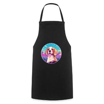 Broholmer Hunderasse Karikatur Kawaii Aquarell - Kochschürze - Schwarz - Vorne - AI Model Male 185 dark (185cm)