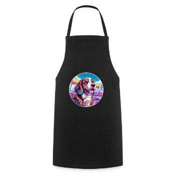 Drever Hunderasse Karikatur Kawaii Aquarell - Kochschürze - Schwarz - Vorne - AI Model Male 185 dark (185cm)