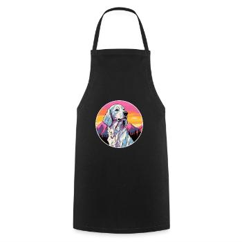 English Setter Dog Breed Cartoon Kawaii Watercolor - Cooking Apron - black - Front - AI Model Male 185 dark (185cm)