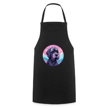 Giant Schnauzer Dog Breed Cartoon Kawaii Watercolo - Cooking Apron - black - Front - AI Model Male 185 dark (185cm)