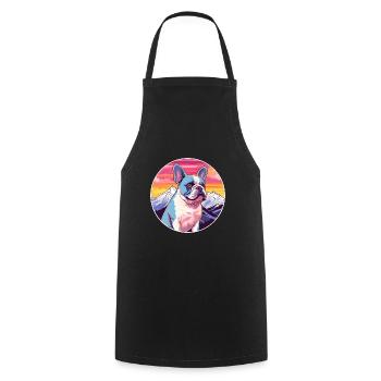 Bouledogue Français chien race Cartoon Kawaii aquarelle - Tablier de cuisine - noir - Devant - AI Model Male 185 dark (185cm)