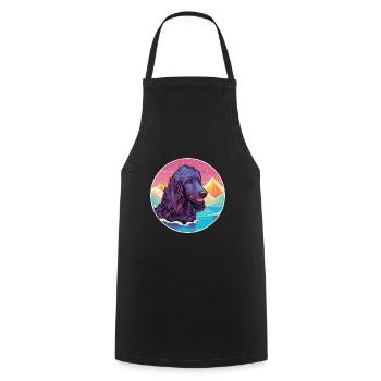 Irischer Wasserspaniel Hunderasse Cartoon Kawaii Wasser - Kochschürze - Schwarz - Vorne - AI Model Male 185 dark (185cm)